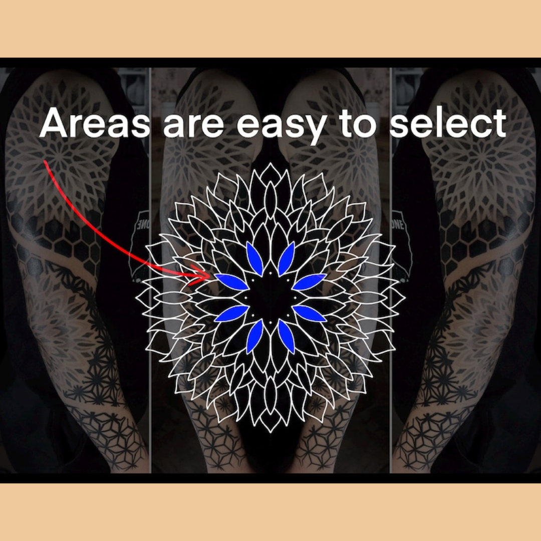 Ornamental Tattoo Seamless Back Patterns Mandalas – Procreate Brushes, ABR Stamps, PNG, PDF