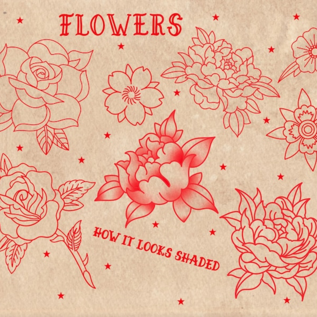 American Traditional Tattoo Flash Procreate Stamps: Old School Designs (Digital Download)