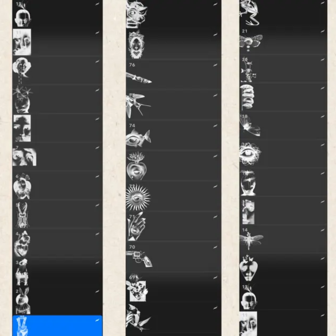 150 Surrealism Tattoo Stamps for Procreate | Face & Figure Brushes | Realistic Procreate Stencil | Digital Flash for Tattoo Artists