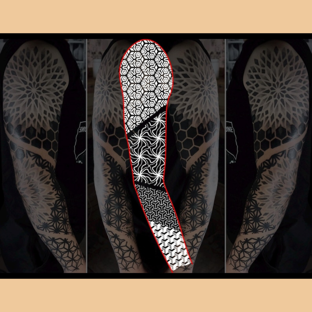 Ornamental Tattoo Seamless Back Patterns Mandalas – Procreate Brushes, ABR Stamps, PNG, PDF