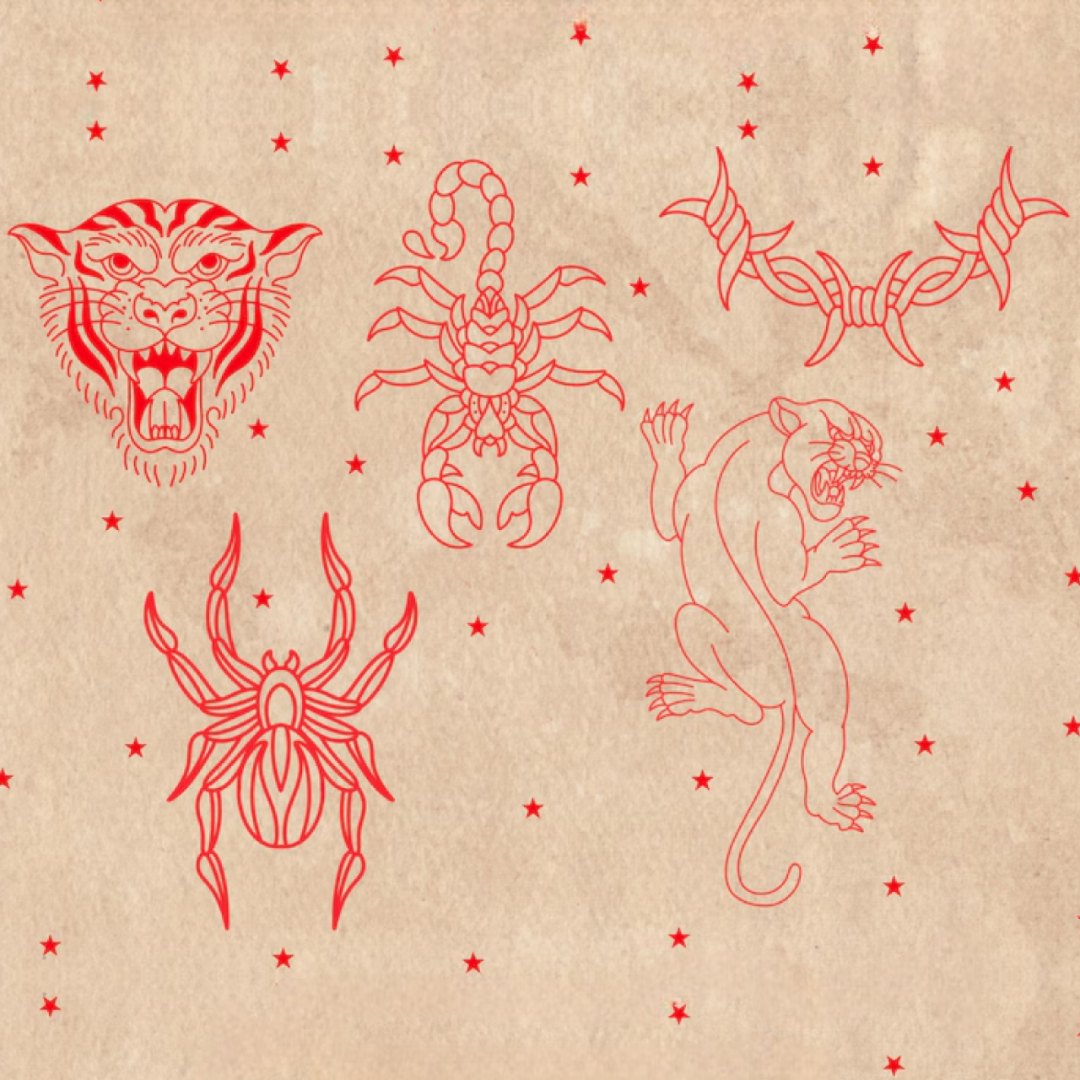 American Traditional Tattoo Flash Procreate Stamps: Old School Designs (Digital Download)