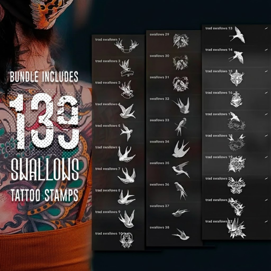 Procreate Tattoo Brushes, Mega Bundle, Tattoo Stamps (Digital Download)