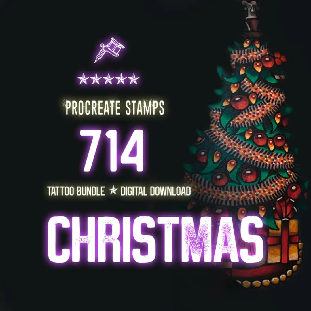 Procreate Tattoo Brushes, Mega Bundle, Tattoo Stamps (Digital Download)