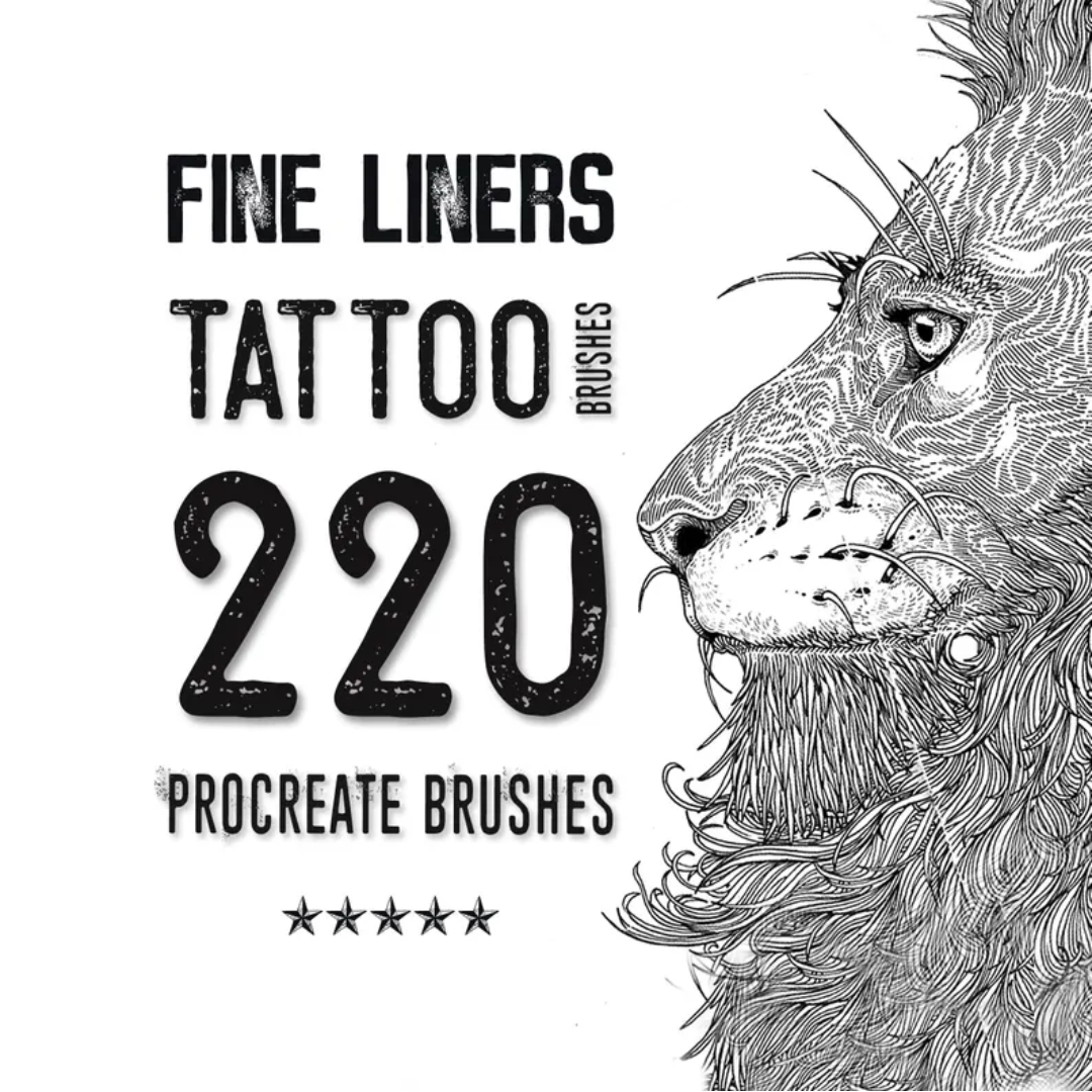 Procreate Tattoo Brushes, Mega Bundle, Tattoo Stamps (Digital Download)