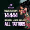 Procreate Tattoo Brushes, Mega Bundle, Tattoo Stamps (Digital Download)
