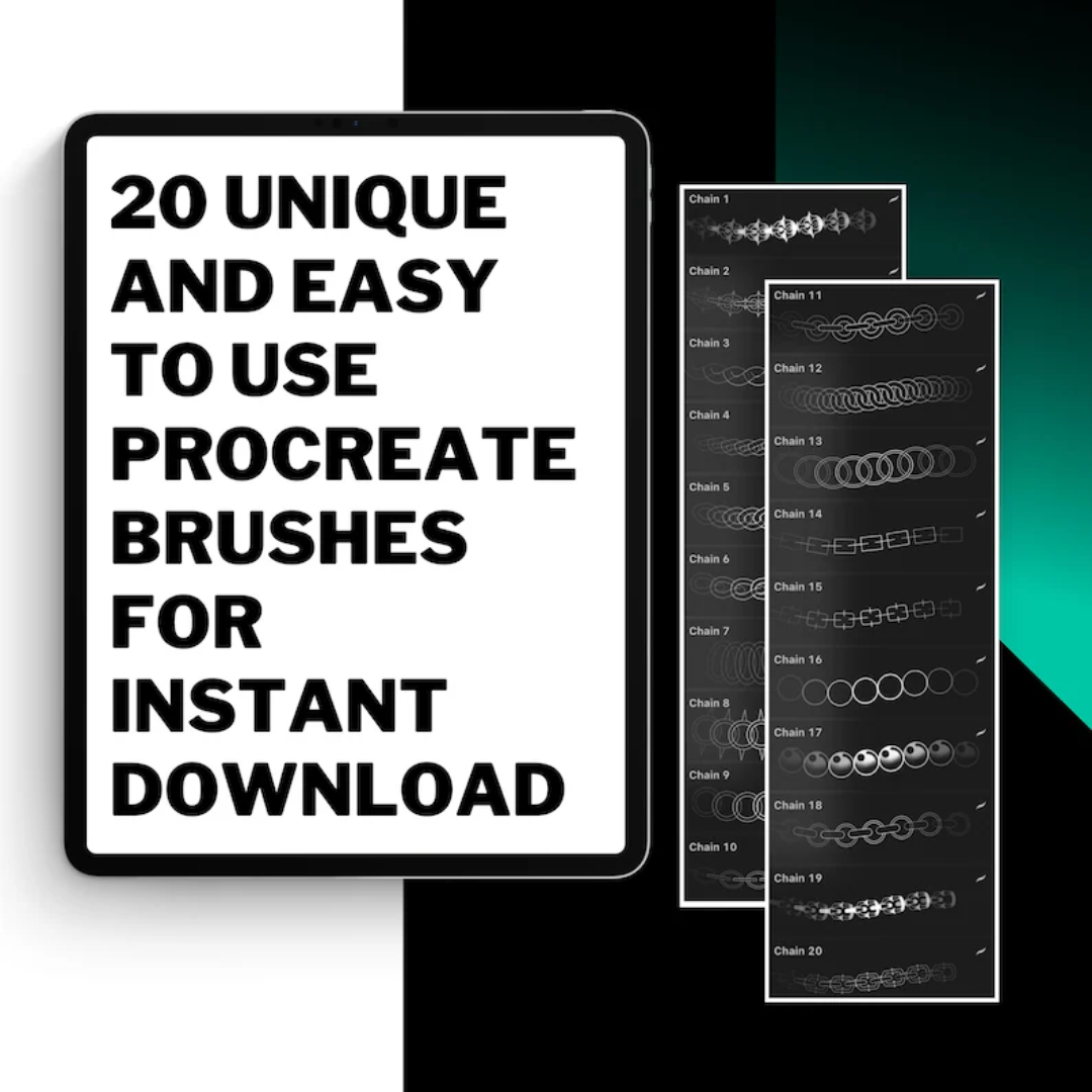20 Seamless Traditional Chain Brushes for Procreate – Perfect for Any Design