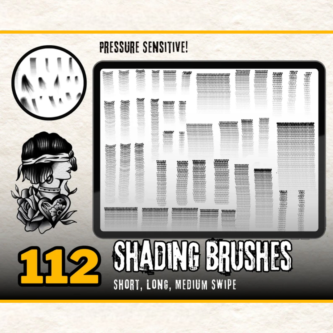 300 Tattoo Stipple Shading and Line Brushes For Procreate, Dotwork Procreate Tattoo Brushes, Procreate Brushes, Procreate Stipple Brushes