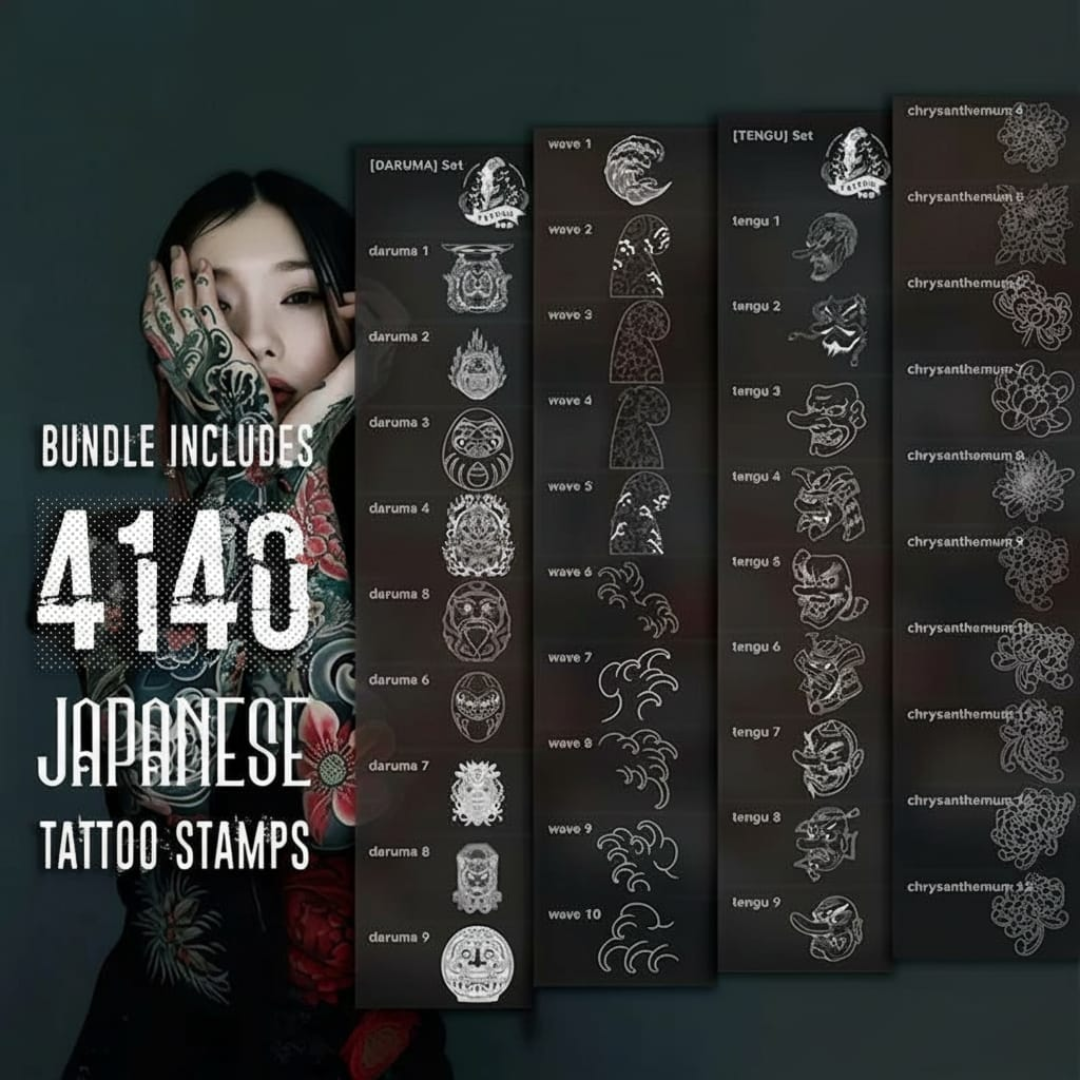 Procreate Tattoo Brushes, Mega Bundle, Tattoo Stamps (Digital Download)