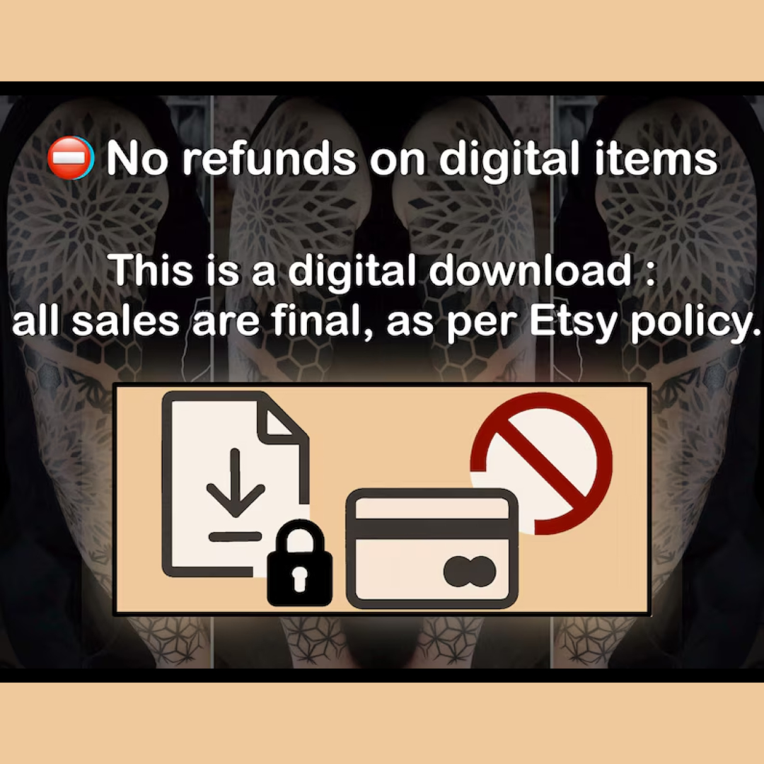 Ornamental Tattoo Seamless Back Patterns Mandalas – Procreate Brushes, ABR Stamps, PNG, PDF