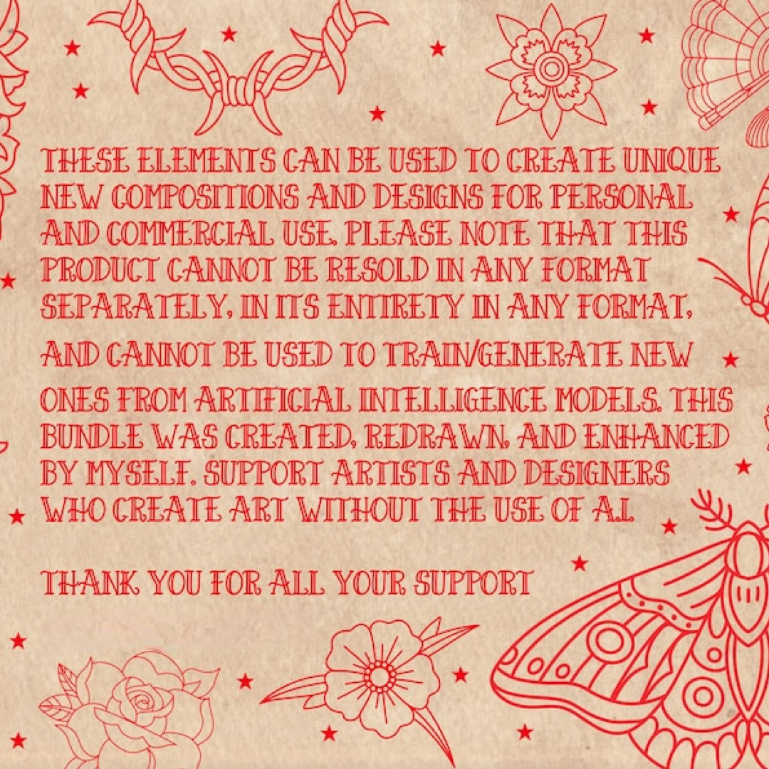 American Traditional Tattoo Flash Procreate Stamps: Old School Designs (Digital Download)